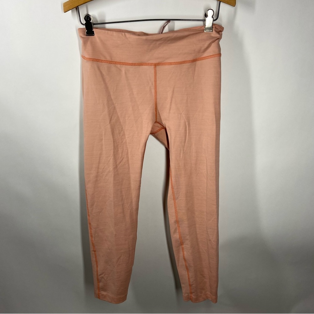 Outdoor Voices Large Marled Light Orange Capri Crop Leggings Athleisure